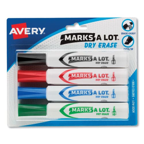 Avery Marks A Lot Desk-style Dry Erase Marker Broad Chisel Tip Assorted Colors 4/set (24409) - School Supplies - Avery®