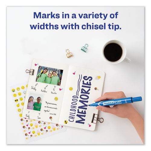 Avery Marks A Lot Large Desk-style Permanent Marker Broad Chisel Tip Blue Dozen (8886) - School Supplies - Avery®