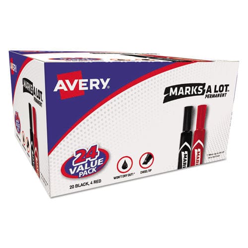 Avery Marks A Lot Regular Desk-style Permanent Marker Broad Chisel Tip Green Dozen (7885) - School Supplies - Avery®