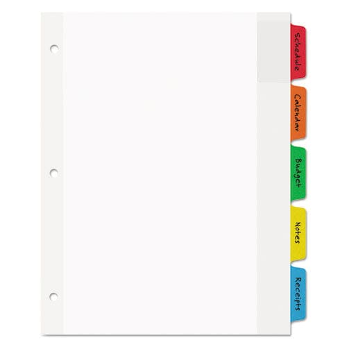 Avery Movable Tab Dividers With Color Tabs 5-tab 11 X 8.5 White 1 Set - School Supplies - Avery®