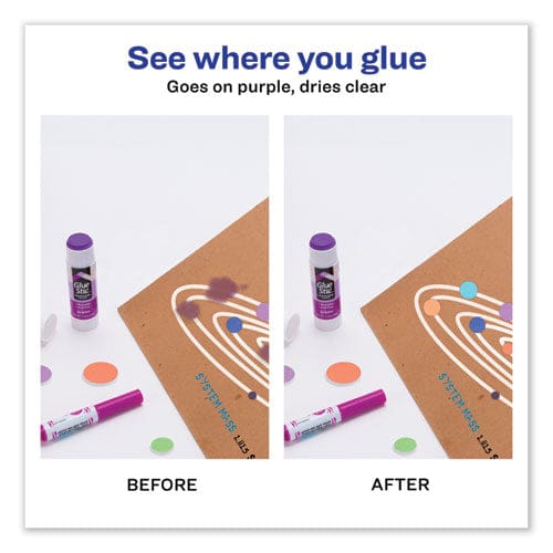 Avery Permanent Glue Stic 1.27 Oz Applies Purple Dries Clear - School Supplies - Avery®