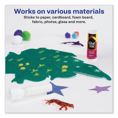 Avery Permanent Glue Stic Value Pack 0.26 Oz Applies White Dries Clear 18/pack - School Supplies - Avery®