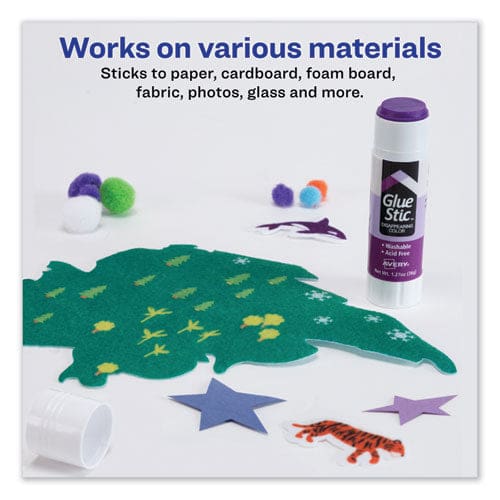 Avery Permanent Glue Stic Value Pack 1.27 Oz Applies Purple Dries Clear 6/pack - School Supplies - Avery®