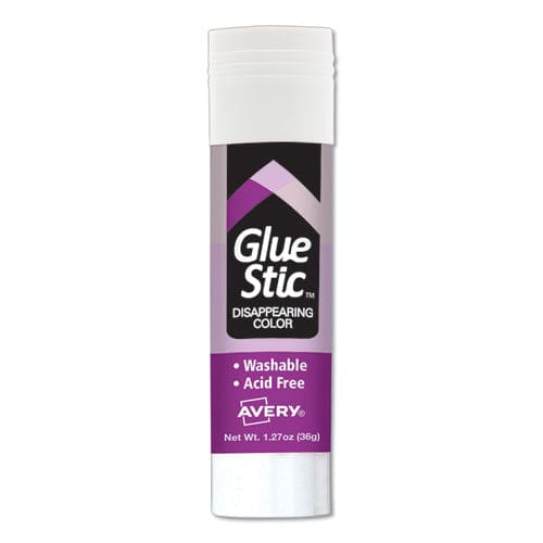 Avery Permanent Glue Stic Value Pack 1.27 Oz Applies Purple Dries Clear 6/pack - School Supplies - Avery®