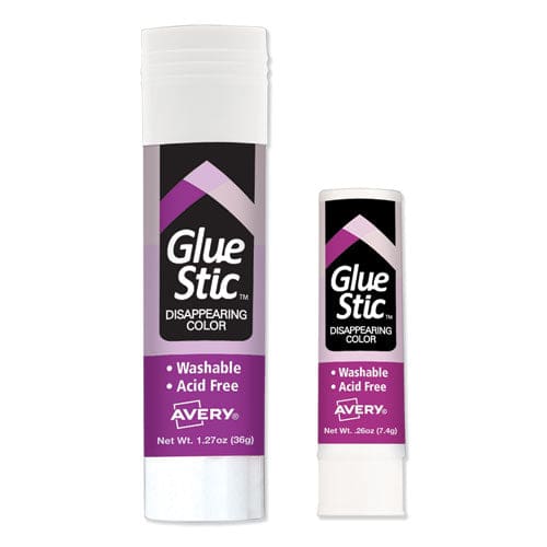 Avery Permanent Glue Stic Value Pack 1.27 Oz Applies White Dries Clear 6/pack - School Supplies - Avery®