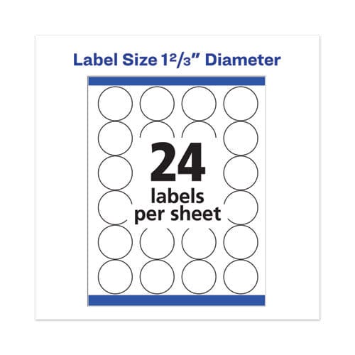 Avery Permanent Laser Print-to-the-edge Id Labels W/surefeed 1.66 Dia White 600/pk - Office - Avery®