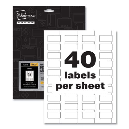 Avery Permatrack Destructible Asset Tag Labels Laser Printers 0.75 X 1.5 White 40/sheet 8 Sheets/pack - Office - Avery®