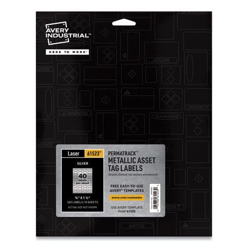 Avery Permatrack Metallic Asset Tag Labels Laser Printers 0.75 X 1.5 Metallic Silver 40/sheet 8 Sheets/pack - Office - Avery®