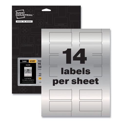 Avery Permatrack Metallic Asset Tag Labels Laser Printers 1.25 X 2.75 Silver 14/sheet 8 Sheets/pack - Office - Avery®
