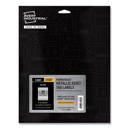 Avery Permatrack Metallic Asset Tag Labels Laser Printers 1.25 X 2.75 Silver 14/sheet 8 Sheets/pack - Office - Avery®