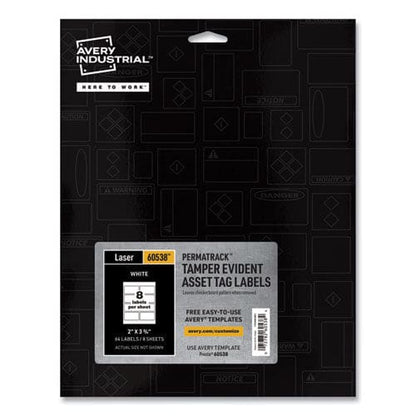 Avery Permatrack Tamper-evident Asset Tag Labels Laser Printers 2 X 3.75 White 8/sheet 8 Sheets/pack - Office - Avery®