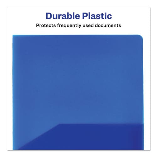 Avery Plastic Two-pocket Folder 20-sheet Capacity 11 X 8.5 Translucent Blue - School Supplies - Avery®