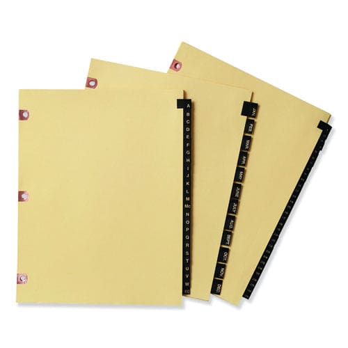 Avery Preprinted Black Leather Tab Dividers W/copper Reinforced Holes 25-tab A To Z 11 X 8.5 Buff 1 Set - Office - Avery®
