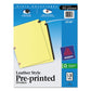 Avery Preprinted Black Leather Tab Dividers W/copper Reinforced Holes 31-tab 1 To 31 11 X 8.5 Buff 1 Set - Office - Avery®