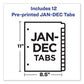 Avery Preprinted Laminated Tab Dividers With Copper Reinforced Holes 12-tab Jan. To Dec. 11 X 8.5 Buff 1 Set - Office - Avery®