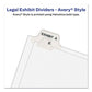 Avery Preprinted Legal Exhibit Bottom Tab Index Dividers Avery Style 26-tab Exhibit 1 To Exhibit 25 11 X 8.5 White 1 Set - Office - Avery®