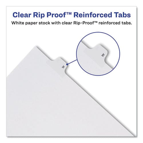 Avery Preprinted Legal Exhibit Side Tab Index Dividers Allstate Style 10-tab 2 11 X 8.5 White 25/pack - Office - Avery®