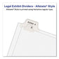 Avery Preprinted Legal Exhibit Side Tab Index Dividers Allstate Style 10-tab 4 11 X 8.5 White 25/pack - Office - Avery®