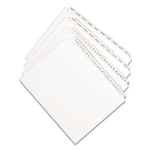 Avery Preprinted Legal Exhibit Side Tab Index Dividers Allstate Style 10-tab 7 11 X 8.5 White 25/pack - Office - Avery®