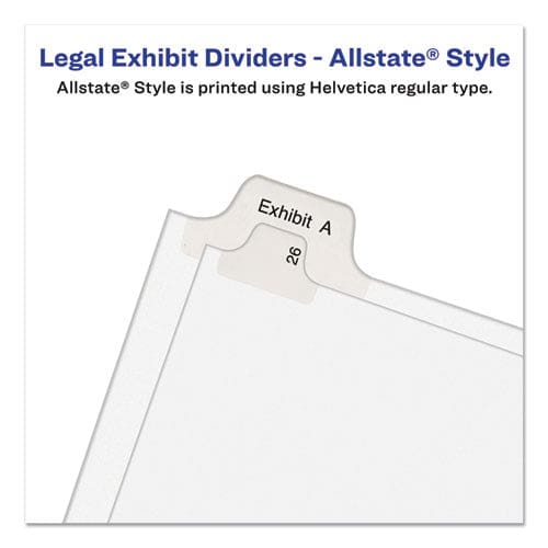 Avery Preprinted Legal Exhibit Side Tab Index Dividers Allstate Style 25-tab 1 To 25 11 X 8.5 White 1 Set (1701) - Office - Avery®