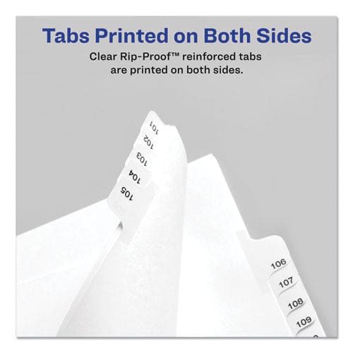 Avery Preprinted Legal Exhibit Side Tab Index Dividers Allstate Style 25-tab 126 To 150 11 X 8.5 White 1 Set (1706) - Office - Avery®