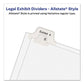 Avery Preprinted Legal Exhibit Side Tab Index Dividers Allstate Style 25-tab 126 To 150 11 X 8.5 White 1 Set (1706) - Office - Avery®