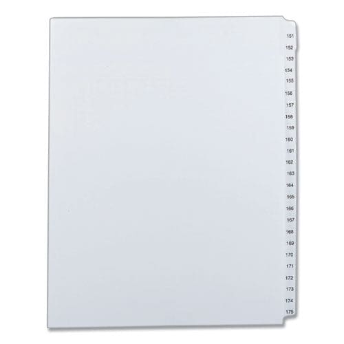 Avery Preprinted Legal Exhibit Side Tab Index Dividers Allstate Style 25-tab 151 To 175 11 X 8.5 White 1 Set - Office - Avery®
