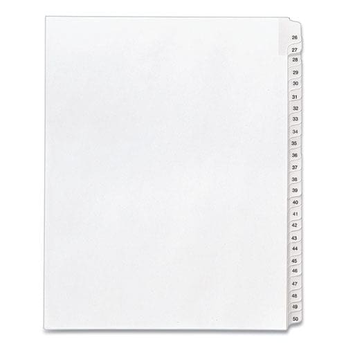 Avery Preprinted Legal Exhibit Side Tab Index Dividers Allstate Style 25-tab 26 To 50 11 X 8.5 White 1 Set (1702) - Office - Avery®