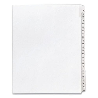 Avery Preprinted Legal Exhibit Side Tab Index Dividers Allstate Style 25-tab 76 To 100 11 X 8.5 White 1 Set (1704) - Office - Avery®