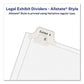Avery Preprinted Legal Exhibit Side Tab Index Dividers Allstate Style 26-tab E 11 X 8.5 White 25/pack - Office - Avery®