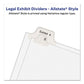 Avery Preprinted Legal Exhibit Side Tab Index Dividers Allstate Style 26-tab Z 11 X 8.5 White 25/pack - Office - Avery®