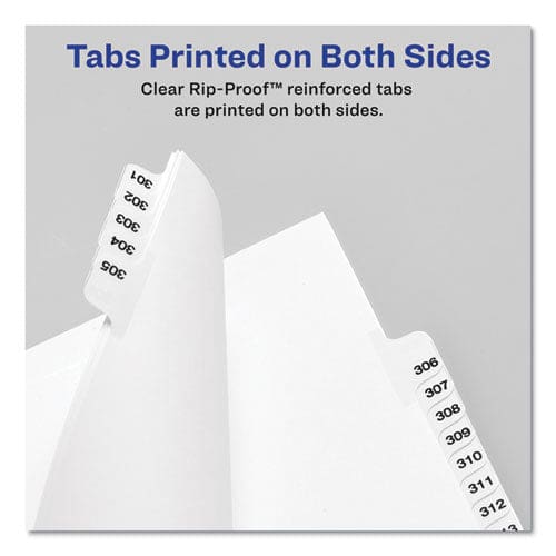 Avery Preprinted Legal Exhibit Side Tab Index Dividers Avery Style 10-tab 10 11 X 8.5 White 25/pack - Office - Avery®