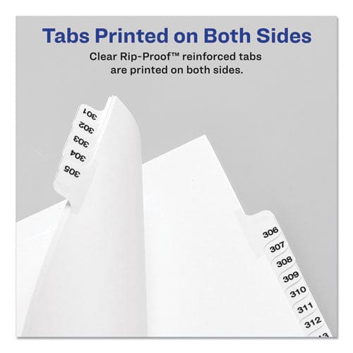 Avery Preprinted Legal Exhibit Side Tab Index Dividers Avery Style 10-tab 2 11 X 8.5 White 25/pack - Office - Avery®