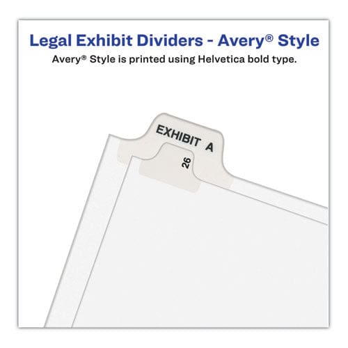 Avery Preprinted Legal Exhibit Side Tab Index Dividers Avery Style 10-tab 24 11 X 8.5 White 25/pack (1024) - Office - Avery®