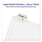 Avery Preprinted Legal Exhibit Side Tab Index Dividers Avery Style 10-tab 8 11 X 8.5 White 25/pack - Office - Avery®