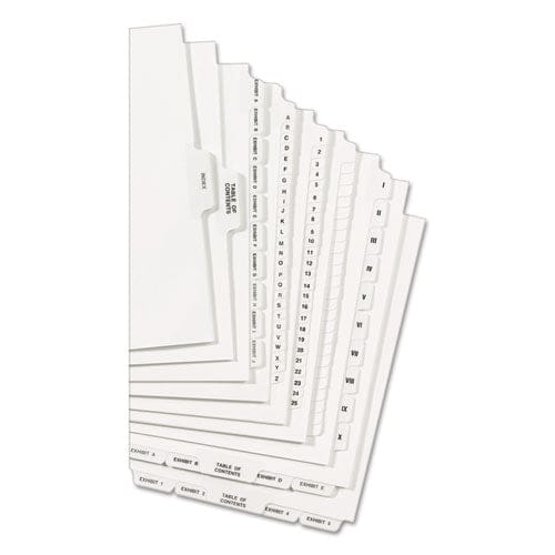 Avery Preprinted Legal Exhibit Side Tab Index Dividers Avery Style 11-tab 1 To 10 11 X 8.5 White 1 Set - Office - Avery®
