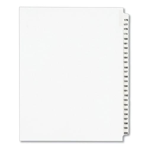 Avery Preprinted Legal Exhibit Side Tab Index Dividers Avery Style 25-tab 176 To 200 11 X 8.5 White 1 Set (1337) - Office - Avery®