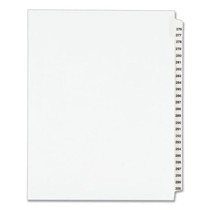 Avery Preprinted Legal Exhibit Side Tab Index Dividers Avery Style 25-tab 276 To 300 11 X 8.5 White 1 Set (1341) - Office - Avery®