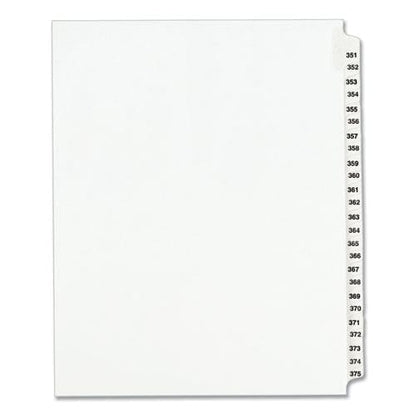 Avery Preprinted Legal Exhibit Side Tab Index Dividers Avery Style 25-tab 351 To 375 11 X 8.5 White 1 Set (1344) - Office - Avery®