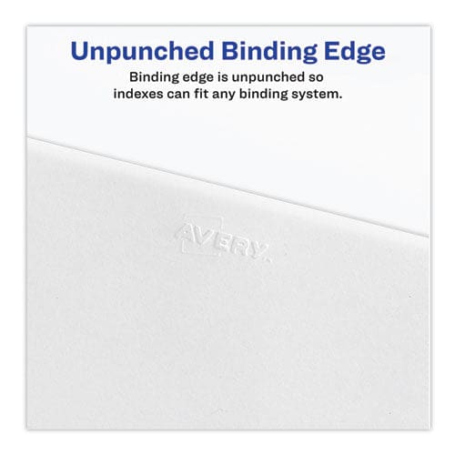 Avery Preprinted Legal Exhibit Side Tab Index Dividers Avery Style 26-tab Y 11 X 8.5 White 25/pack (1425) - Office - Avery®