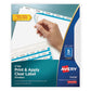 Avery Print And Apply Index Maker Clear Label Dividers 5-tab White Tabs 11 X 8.5 White 5 Sets - School Supplies - Avery®