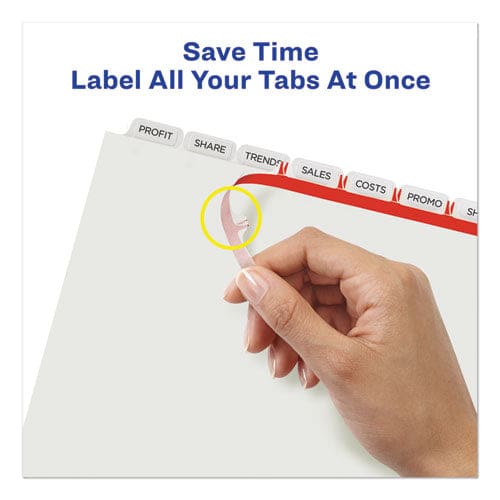 Avery Print And Apply Index Maker Clear Label Dividers 8-tab 11 X 8.5 White 25 Sets - School Supplies - Avery®