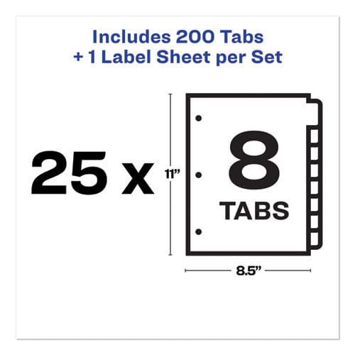 Avery Print And Apply Index Maker Clear Label Dividers 8-tab 11 X 8.5 White 25 Sets - School Supplies - Avery®