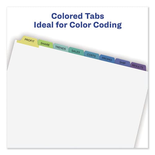 Avery Print And Apply Index Maker Clear Label Dividers 8-tab Color Tabs 11 X 8.5 White Contemporary Color Tabs 25 Sets - School Supplies -