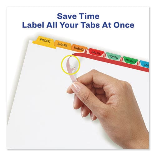 Avery Print And Apply Index Maker Clear Label Dividers 8-tab Color Tabs 11 X 8.5 White Traditional Color Tabs 1 Set - School Supplies -