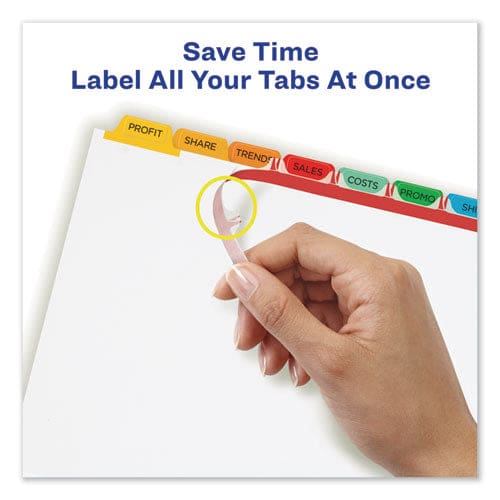 Avery Print And Apply Index Maker Clear Label Dividers 8-tab Color Tabs 11 X 8.5 White Traditional Color Tabs 5 Sets - School Supplies -