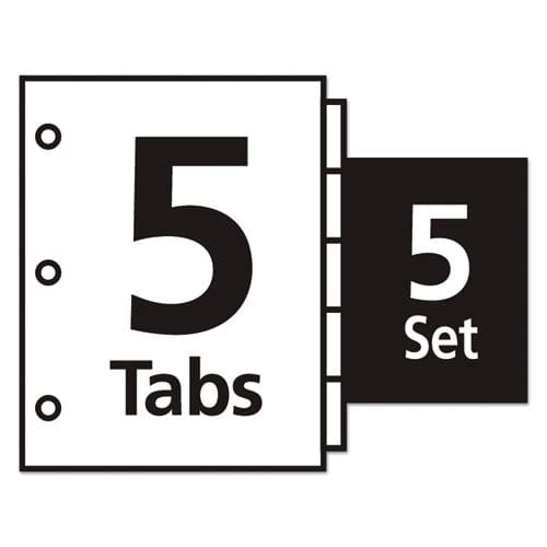 Avery Print And Apply Index Maker Clear Label Dividers Copiers 5-tab 11 X 8.5 White 5 Sets - School Supplies - Avery®
