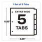 Avery Print And Apply Index Maker Clear Label Dividers Extra Wide Tab 5-tab White Tabs 11.25 X 9.25 White 1 Set - School Supplies - Avery®