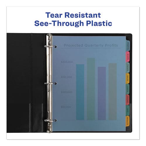 Avery Print And Apply Index Maker Clear Label Plastic Dividers With Printable Label Strip 5-tab 11 X 8.5 Assorted Tabs 1 Set - School
