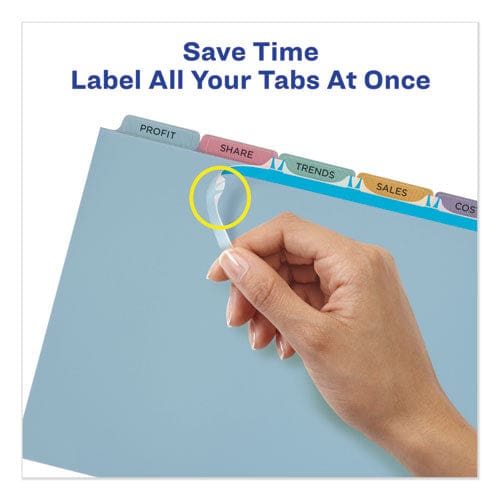 Avery Print And Apply Index Maker Clear Label Plastic Dividers With Printable Label Strip 5-tab 11 X 8.5 Assorted Tabs 1 Set - School